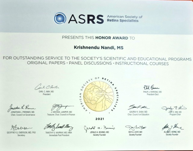 ASRS Honor Award 2021
